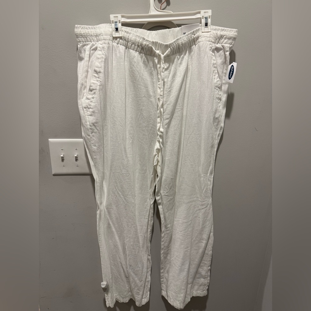 White Linen Wide Leg Pant